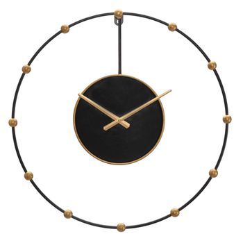 Reloj De Pared En Metal Negro Ø Cm 61x4,5