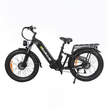 Bicicleta Eléctrica Todoterreno Baolujie Dp2402 De Doble Motor Y Neumáticos Anchos (48 V, 20 Ah), Negra
