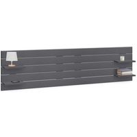 dhome cabecero con estantes de madera reciclada dm colgante pared estilo palet horizontal dual dividido en 2 piezas cama 145150 vintage nordico 220cm dual gris solido