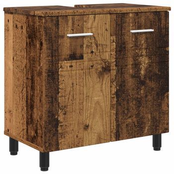 Unidad De Tocador De Baño Madera Envejecida 60 X 35 X 60 Cm Vidaxl