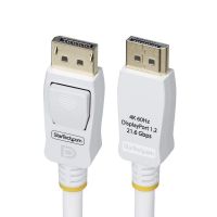 cable displayport 12 startech 18m blanco certificado vesa 4k 60hz