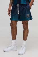 boxy embroidered ombre sports shorts navy