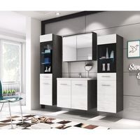 conjunto de muebles de bano madrid ii juego de muebles de bano lavabo incluido con iluminacion led color materablanco brillo