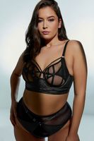 playful promises sujetador negro de malla con tiras cruzadas