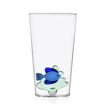 Vaso largo pez azul