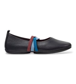 Camper para mujer. K201665-018 Bailarinas de piel Right Nina Twins negro (37), Plano, Ninguno, Casual