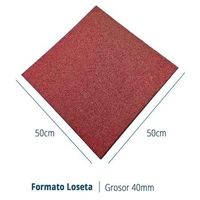 loseta de caucho rojo 50x50cmx40mm 32ud densidad premium resistente uso deportivo - pavimentos arquiservi