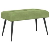 banco con tapiceria con botones verde claro 80 x 40 x 46 cm vidaxl