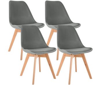 Juego de 4 sillas de comedor linares terciopelo gris 50x49x83 cm