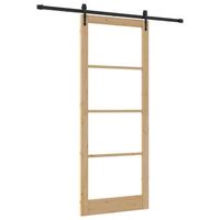 puerta corredera natural y negro 93 x 232 cm vidaxl