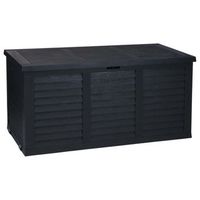 caja de almacenaje de jardin con ruedas gris oscuro 300 l progarden