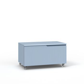 Cómoda Venere Azul Tiffany En Mdf Con 4 Ruedas