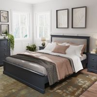 aubrey midnight grey king size bed frame