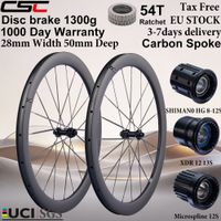 ruedas de carbono csc 700c uci 1300g con radios de carbono freno de disco juego de ruedas de carbono para bicicleta de carretera 50x28mm 54t bloqueo central ratchet para bicicleta de gravel