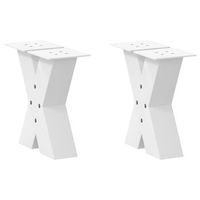 patas para mesa de centro en forma de x 2 unidades color blanco 30 x 30-31 cm acero vidaxl