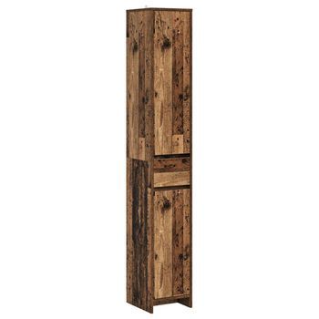 Mueble De Cuarto De Baño Madera Envejecida 30 X 33 X 190 Cm Vidaxl