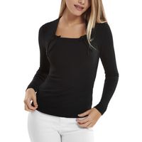 lisca blusa camiseta de manga larga con escote ajustable kenza para mujer
