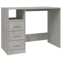 escritorio con cajones contrachapada gris hormigon 102x50x76 cm vidaxl