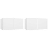 muebles colgantes de tv 2 unidades blanco 60x30x30 cm vidaxl