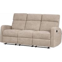 dupi sillon sofa soft relax reclinable  palanca manual para reclinar respaldo y reposapies  espuma hr alta resiliencia  beige  3 plazas