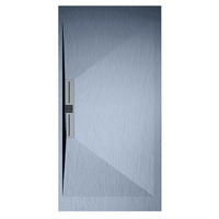 plato de ducha pizarra edis gris  90x190 cm rejilla inox