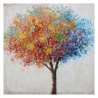 cuadro abstracto kuateh 100 x 100 cm arbol de colores oleo sobre lienzo