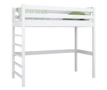 Cama alta de madera n01 blanco