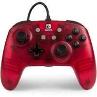 powera 1513053 rojo translucido usb gamepad analogico nintendo switch