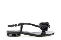 sandalias efecto piel con aplicaciones de flores black