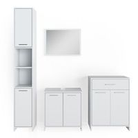 conjunto de muebles de bano kiko 4 piezas con armario alto y cajonera vicco