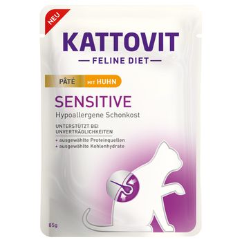 Kattovit Sensitive Paté 30 x 85 g - Pack Ahorro - con pollo