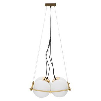 Lámpara De Araña Con 4 Bolas De Cristal Blanco Cm 45x45x20