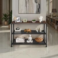 comoda estilo industrial acero y mdf 100x30x81 cm madera clara