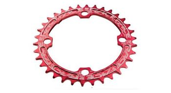 Race face plato unico ancho estrecho 104 mm bcd  agujeros roscados  rojo