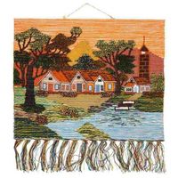 tapiz de yute tejido decorativo 100x80cm
