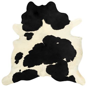 Alfombra De Piel De Vaca Auténtica Negro Y Blanco 180x220 Cm Vidaxl