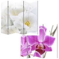 biombo separador de ambientes de 5 paneles 180x200 cm diseno orquidea par04006
