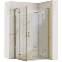 mampara de ducha rea hugo gold brush 90x90