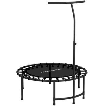 SPORTNOW Trampolín Rebounder, mango ajustable en 5 posiciones, trampolín para entrenamiento, negro   Aosom España