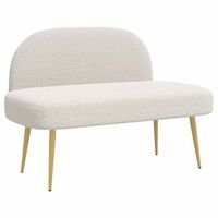 banco tapizado con respaldo crema 110 x 60 x 76 cm boucle vidaxl