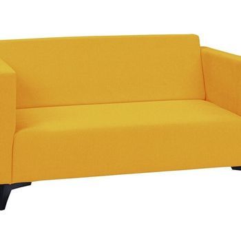Sofá Virmore 101, Función De Descanso, Caja De Ropa De Cama, Amarillo, Tapiz, 136x82x74cm