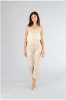 pantalon cropped de tejido laminado light gold 40