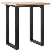 mesa de comedor marco o madera maciza pino y acero 70x70x755cm vidaxl