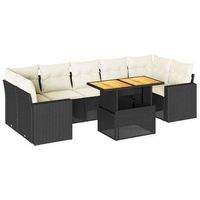 set de sofas de jardin y cojines 8 piezas ratan sintetico negro