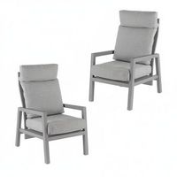 pack 2 sillones de exterior reclinables aluminio color gris 59x72x112