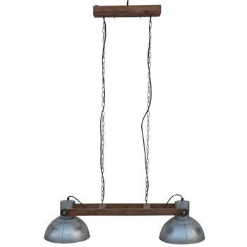 Lampara De Techo De Madera Y Metal Gris 110x30x30