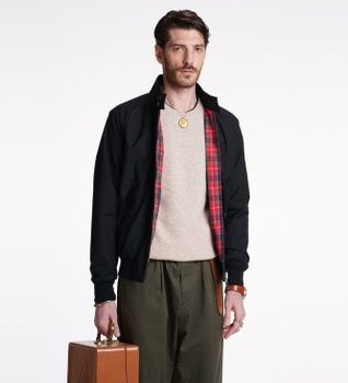 Baracuta para hombre. BRCPS3001UT3124 Chaqueta Harrington G9 marino oscuro (XL), Casual, Poliéster