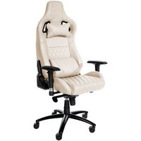 silla de oficina keren de piel natural cuero autentico crema 64x70x133 cm clp