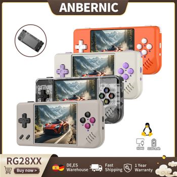 Consola de Juegos Retro Portátil Anbernic RG28XX, Pantalla IPS de 2.83 Pulgadas, Linux de 64 Bits, Batería de 3100 mAh, Compatible con Wifi, Salida HD Inalámbrica para TV