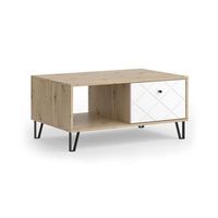 mesa de centro nizza 902 x 594 cm con compartimento abierto y cajon vicco
